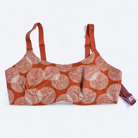 knix Other - Knix Evolution Burgundy Retro Dot Print Bra Bralette 38 C/D Wireless Comfort